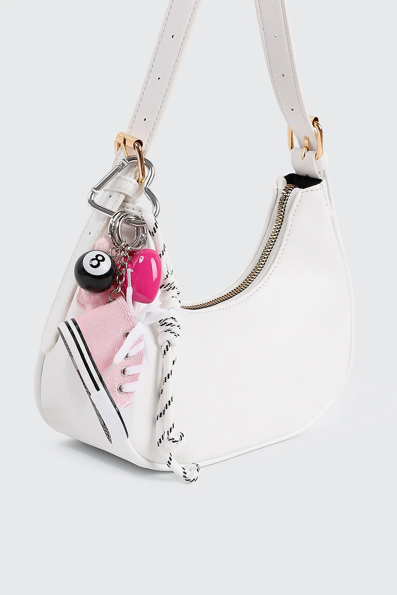 Ardene Sneaker Multi Charm Keychain in Light Pink