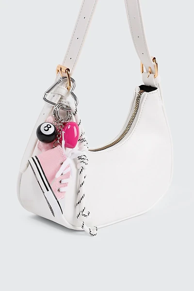 Ardene Sneaker Multi Charm Keychain in Light Pink