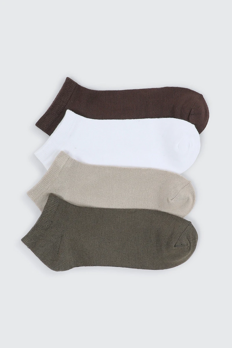 Ardene 4-Pack Bamboo Rayon Ankle Socks | Polyester/Rayon/Elastane | Eco-Conscious