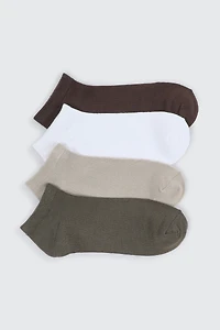 Ardene 4-Pack Bamboo Rayon Ankle Socks | Polyester/Rayon/Elastane | Eco-Conscious