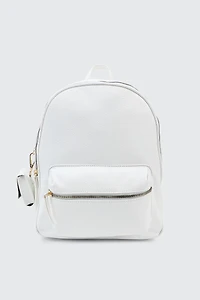 Ardene Backpack with Coin Purse in White | Faux Leather/Polyester