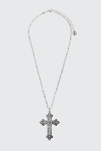 Ardene Cross Necklace in Silver