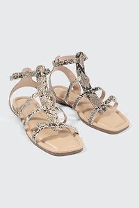 Sandales gladiateur à bout carr