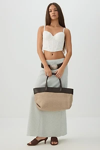 Sac fourre-tout effet paille