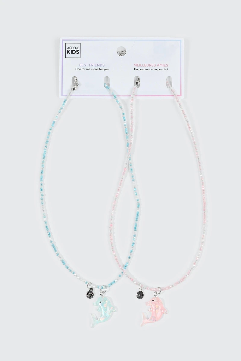 Lot de 2 colliers meilleures amies dauphin