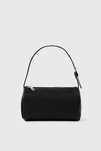 Ardene Barrel Shoulder Bag in Black | 100% Recycled Polyester | Eco-Conscious