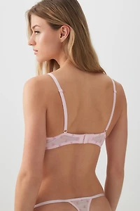 Culotte string en maille floquée luxe