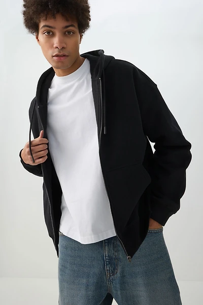 Ardene MADESOFT Fleece Zip Up Hoodie For Men in | Size | Polyester/Cotton | Eco-Conscious