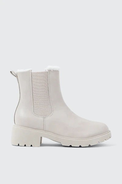 Ardene Warm-Lined Chelsea Boots in Off-White | Size | Eco-Conscious