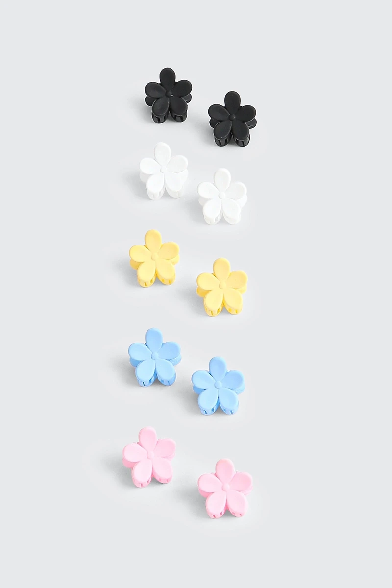 Lot de 10 pinces à cheveux mini fleurs