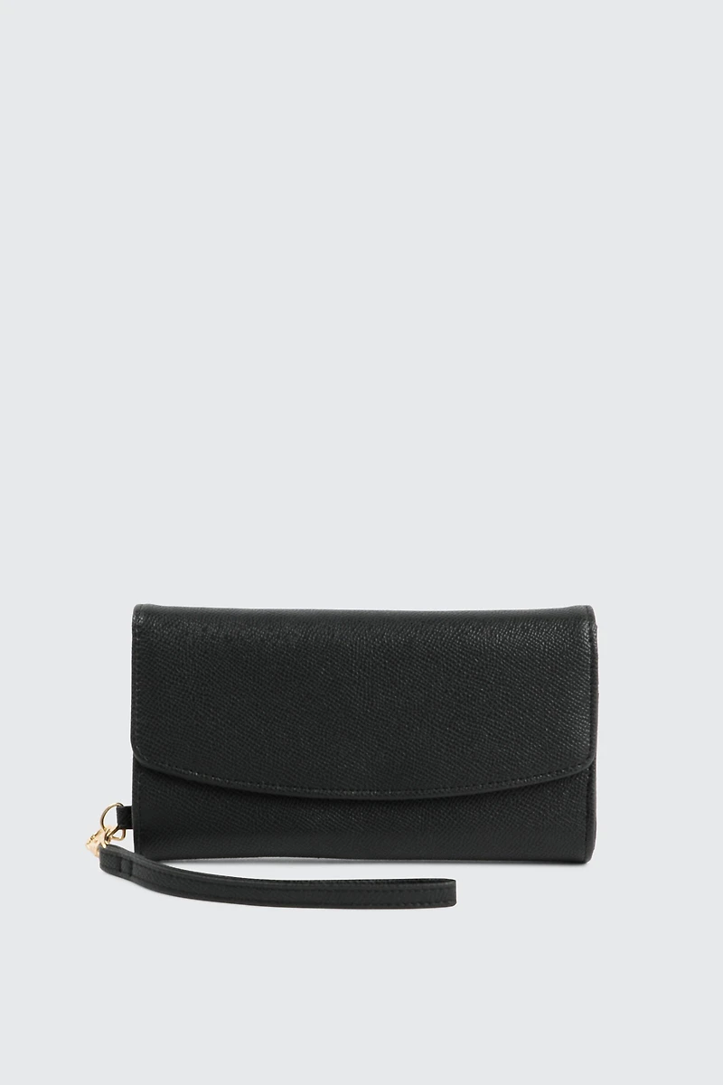 Ardene Rectangular Flap Wallet in Black | 100% Recycled Polyester | Eco-Conscious
