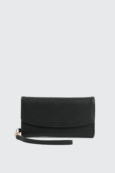 Ardene Rectangular Flap Wallet in Black | 100% Recycled Polyester | Eco-Conscious