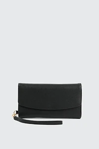 Ardene Rectangular Flap Wallet in Black | 100% Recycled Polyester | Eco-Conscious