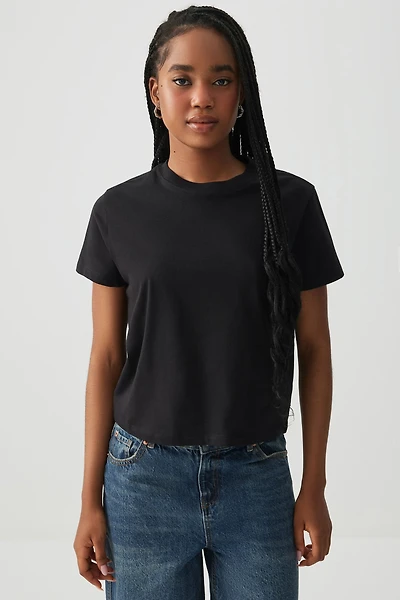 Ardene Basic Short T-Shirt in | Size | Cotton/Elastane | Eco-Conscious
