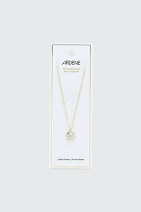 Collier plaqué or blanc 14K pendentif floral