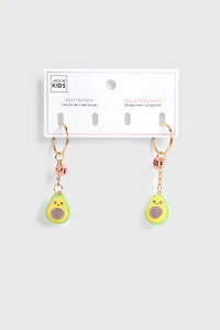 Ardene Kids 2-Pack Fuzzy Avocado BFF Keychain in Light Green