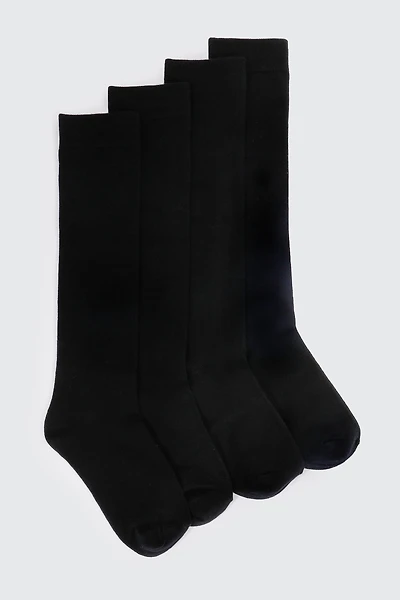 Ardene 3-Pack Bamboo Rayon Knee High Socks in Black | Polyester/Rayon/Spandex | Eco-Conscious