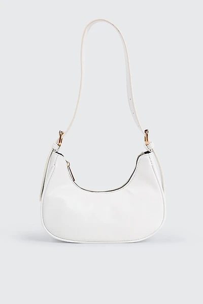 Ardene Faux Leather Shoulder Bag in White | 100% Recycled Polyester/Faux Leather | Eco-Conscious