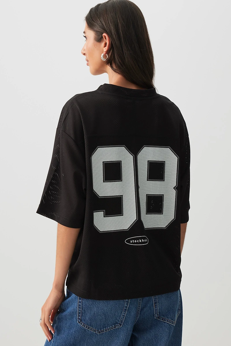 T-shirt de football court en maille filet