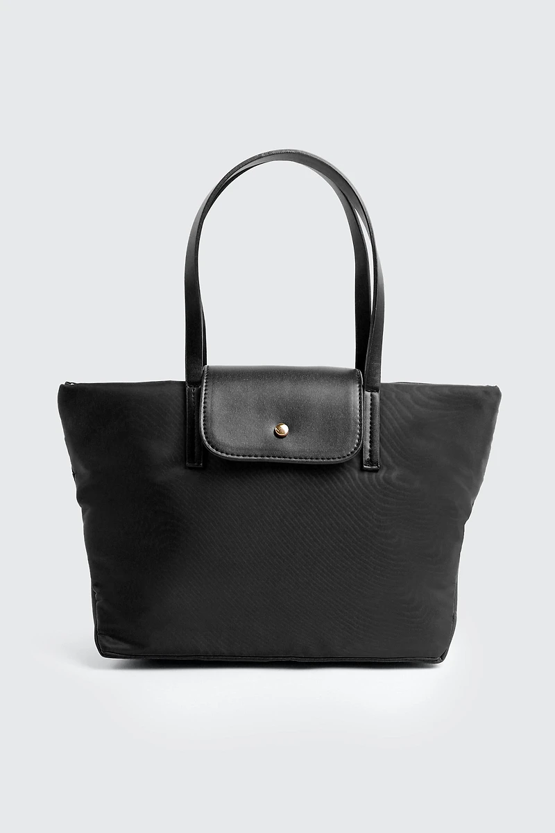 Ardene Kids Nylon Tote Bag with Faux Leather Straps in | Faux Leather/Polyester/Nylon