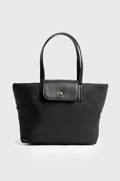 Ardene Kids Nylon Tote Bag with Faux Leather Straps in | Faux Leather/Polyester/Nylon