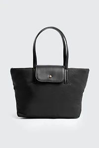 Ardene Kids Nylon Tote Bag with Faux Leather Straps in | Faux Leather/Polyester/Nylon