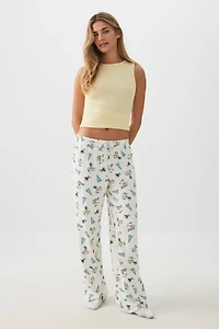 Ardene Snoopy Super Soft PJ Pants in Off-White | Size | Polyester/Spandex