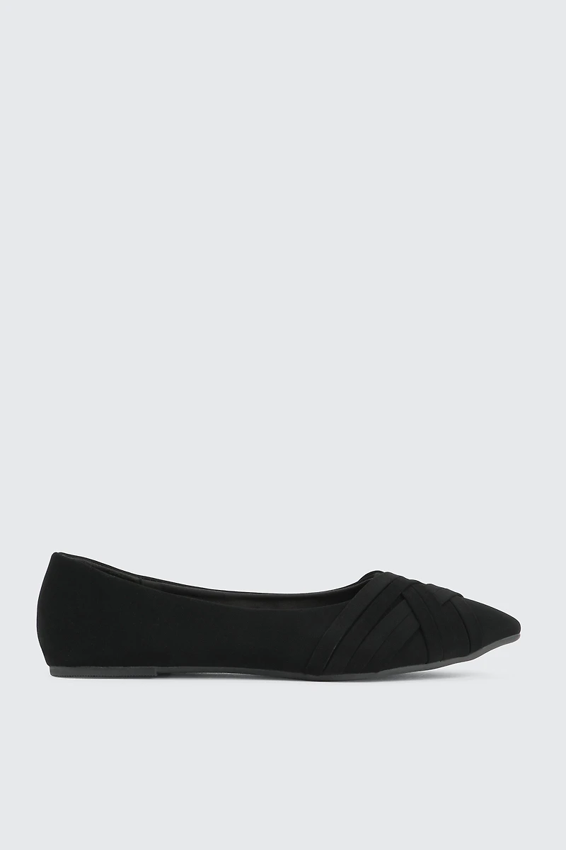 Ardene Multi Strap Ballet Flats in Black | Size | Eco-Conscious