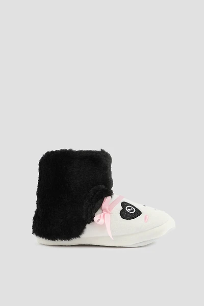 Ardene Kids Animal Bootie Slippers in Black | Size