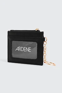 Porte-cartes en faux cuir surpiqu