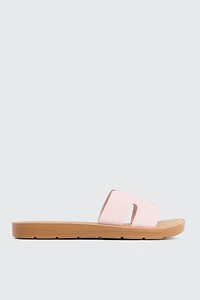 Ardene H-Strap Sandals in Light Pink | Size | Faux Leather | Eco-Conscious