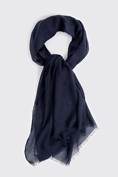 Ardene Solid Lightweight Scarf in Dark Blue | Polyester