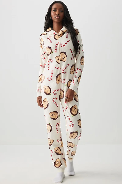 Ardene Elf Onesie in White | Size Small | Polyester