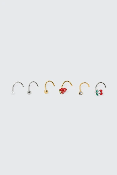 Ardene 6-Pack Fruit Nose Studs