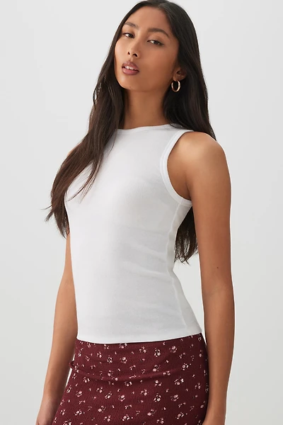 Camisole à col ras-du-cou côtelée Basic