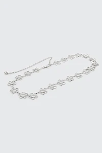 Ardene Daisy Chain Belt in Silver