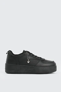Ardene Thick Sole Court Sneakers with Charm in | Size