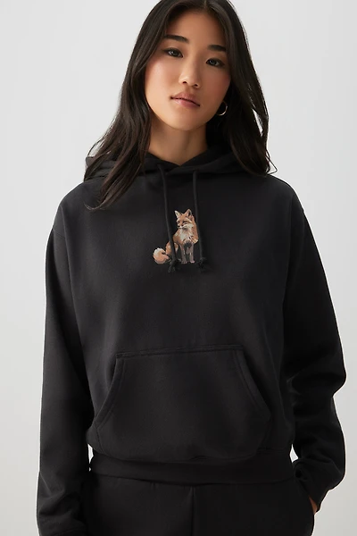 Ardene Graphic Hoodie in | Size | Polyester/Cotton | Fleece-Lined
