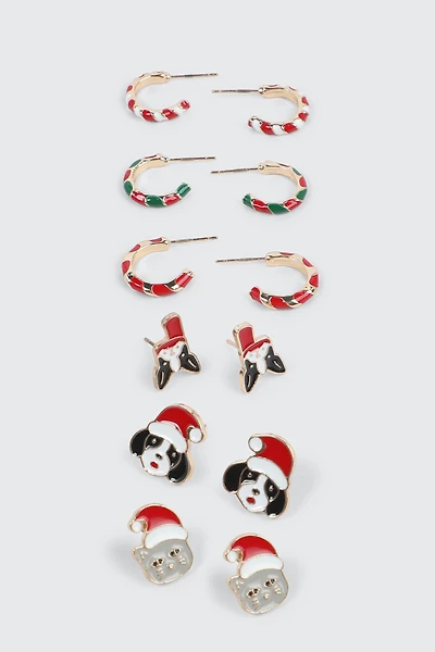 Ardene 6-Pack Cat & Dog Earrings | Stainless Steel