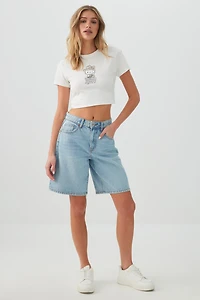 T-shirt court et ajusté graphique