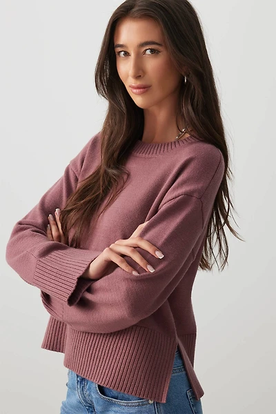 Ardene Short Boxy Sweater in Medium Pink | Size | Polyester/Nylon/Viscose