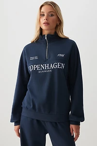 Chandail demi-glissière ample destination