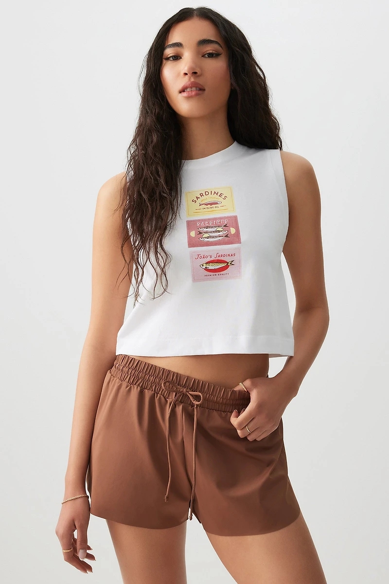 Camisole athlétique coupe carrée graphique