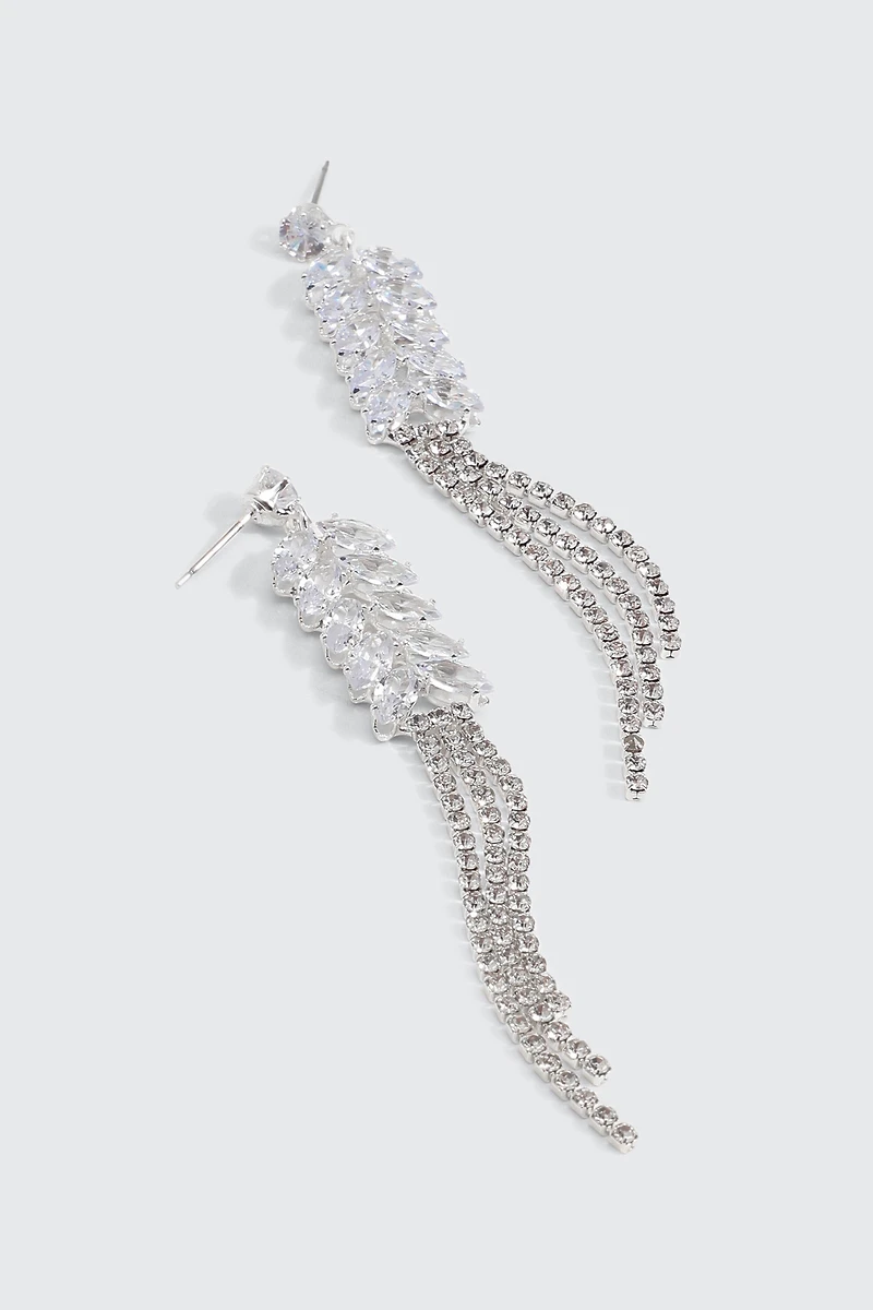 Boucles d'oreilles à pampille en pierres du Rhin