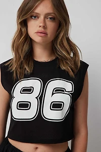Ardene Ultra Crop Sport Mesh Top in | Size | Polyester