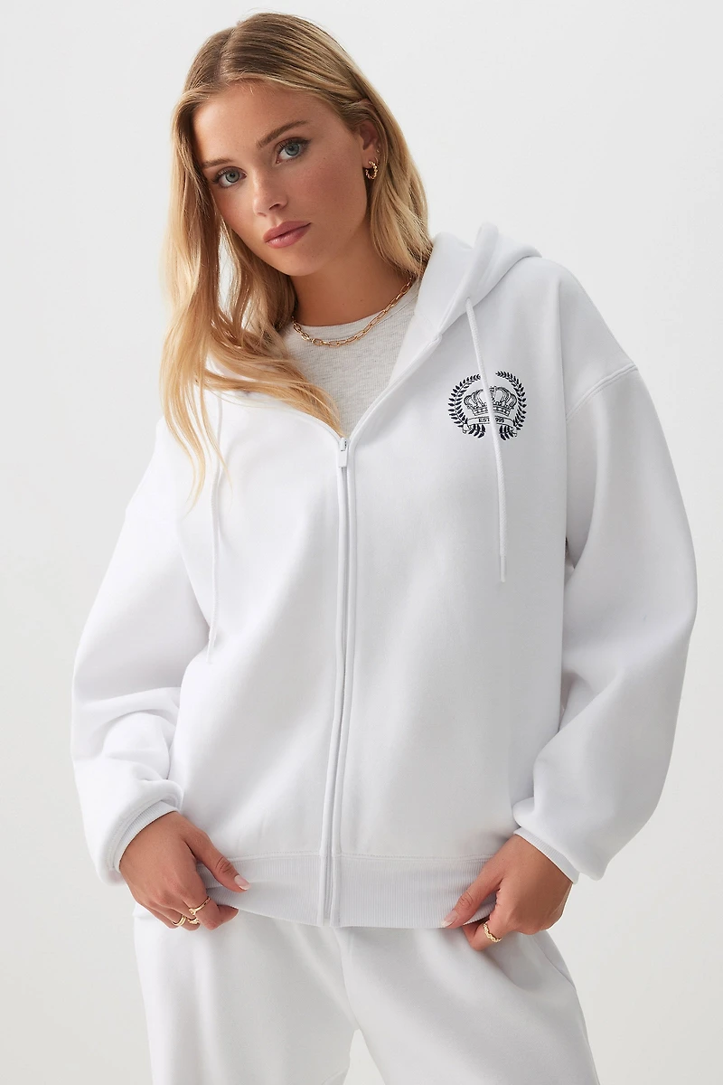 Veste ample à capuchon broderie