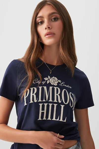 Ardene Classic Graphic T-Shirt in Dark Blue | Size | Cotton | Eco-Conscious