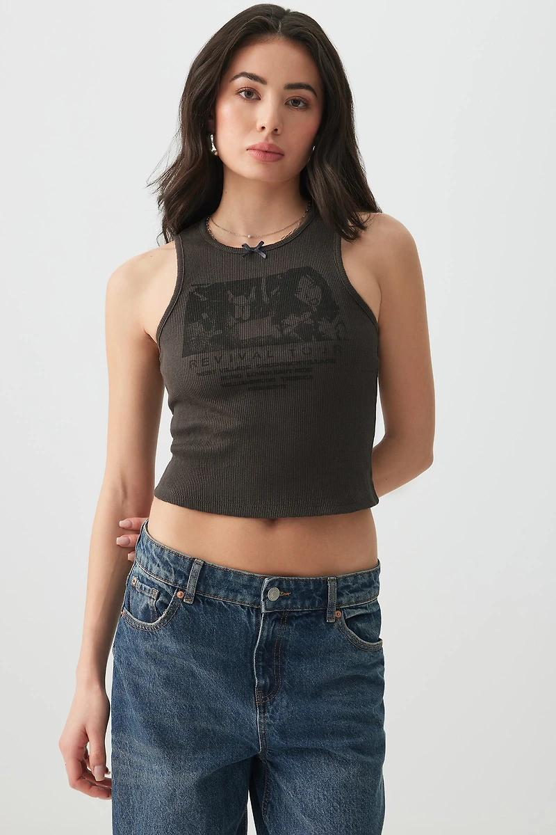 Camisole pointelle imprimée