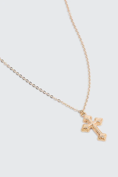 Ardene Cross Necklace in Gold