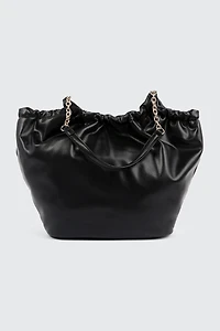 Sac fourre-tout froncé à ganses en chaîne